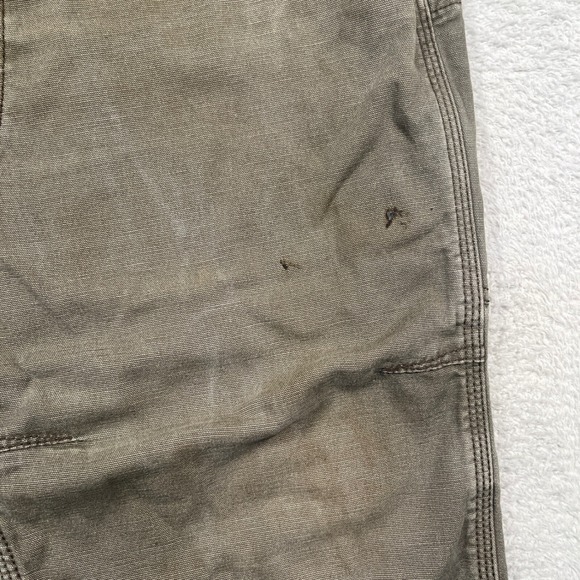 Carhartt Relaxed Fit Carpenter Pants Double Knee Workwear Olive 38x30 Distressed - Picture 6 of 9